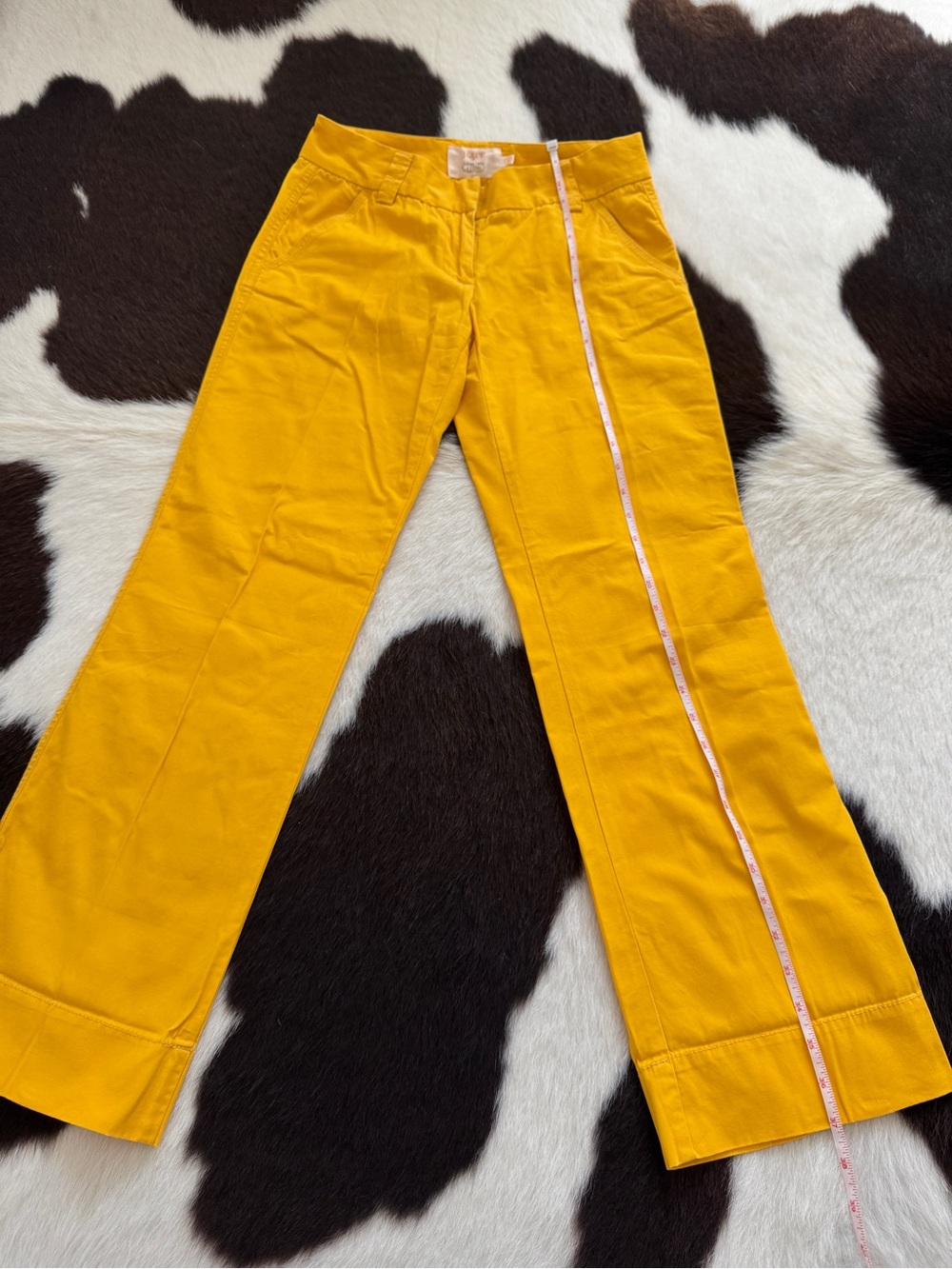 J.Crew Classic Twill Chino Pants Size 0 Mustard Yellow Cuffed Hem - Picture 8 of 10